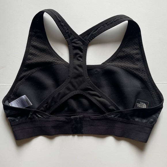 The North Face L Logo Sports Bra Racerback Wicking Fabric Stretchy Cut Out - Picture 2 of 3